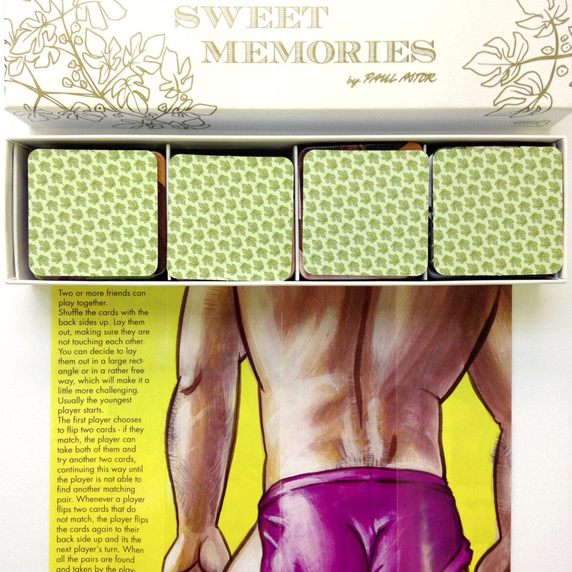opened box and playing cards of the "Sweet Memories" memo game by Paul Astor Berlin