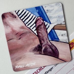 Fridge Magnet showing a penis illustration by Paul Astor