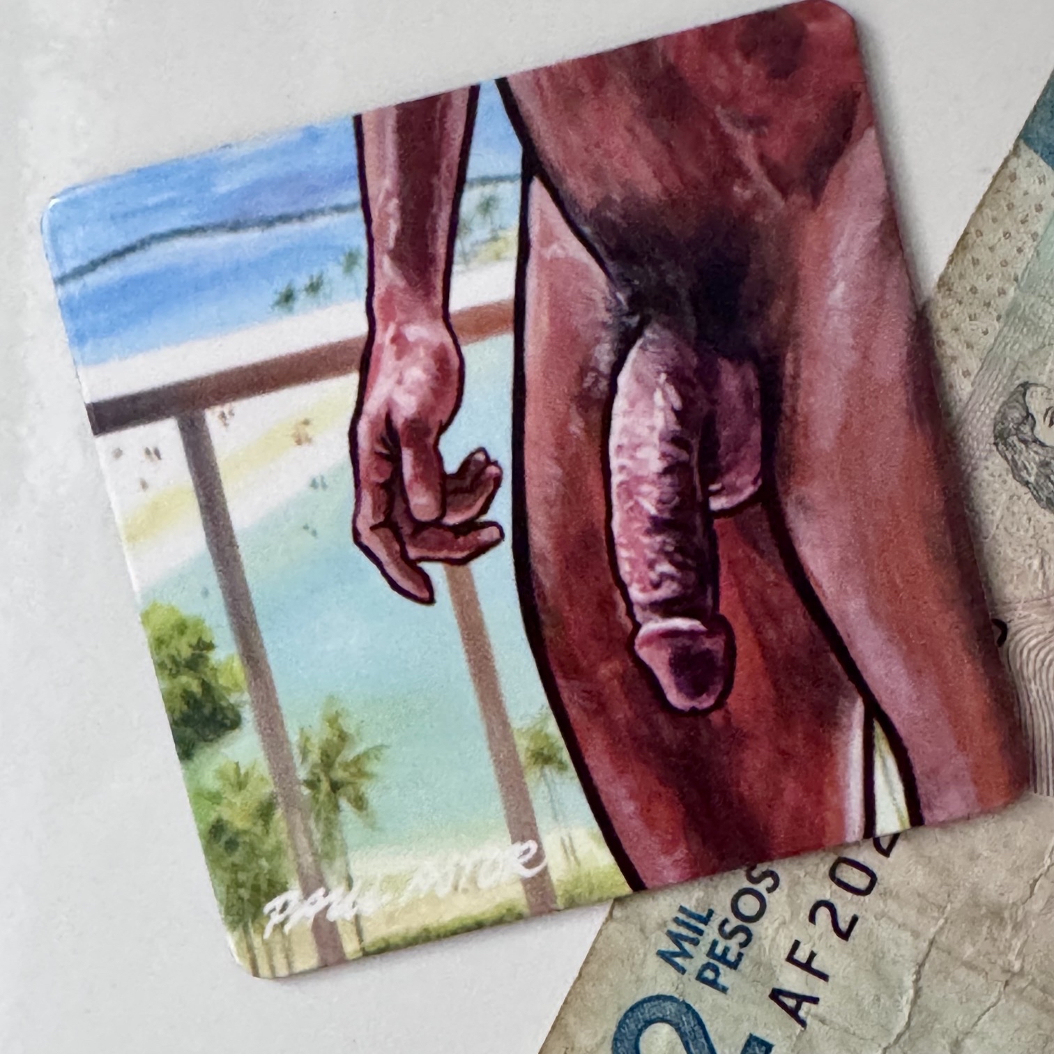 Staycation_Sweet Memories 2 by Paul Astor Match Game_Fridge Magnet_20 Fridge Magnet showing a penis illustration by Paul Astor